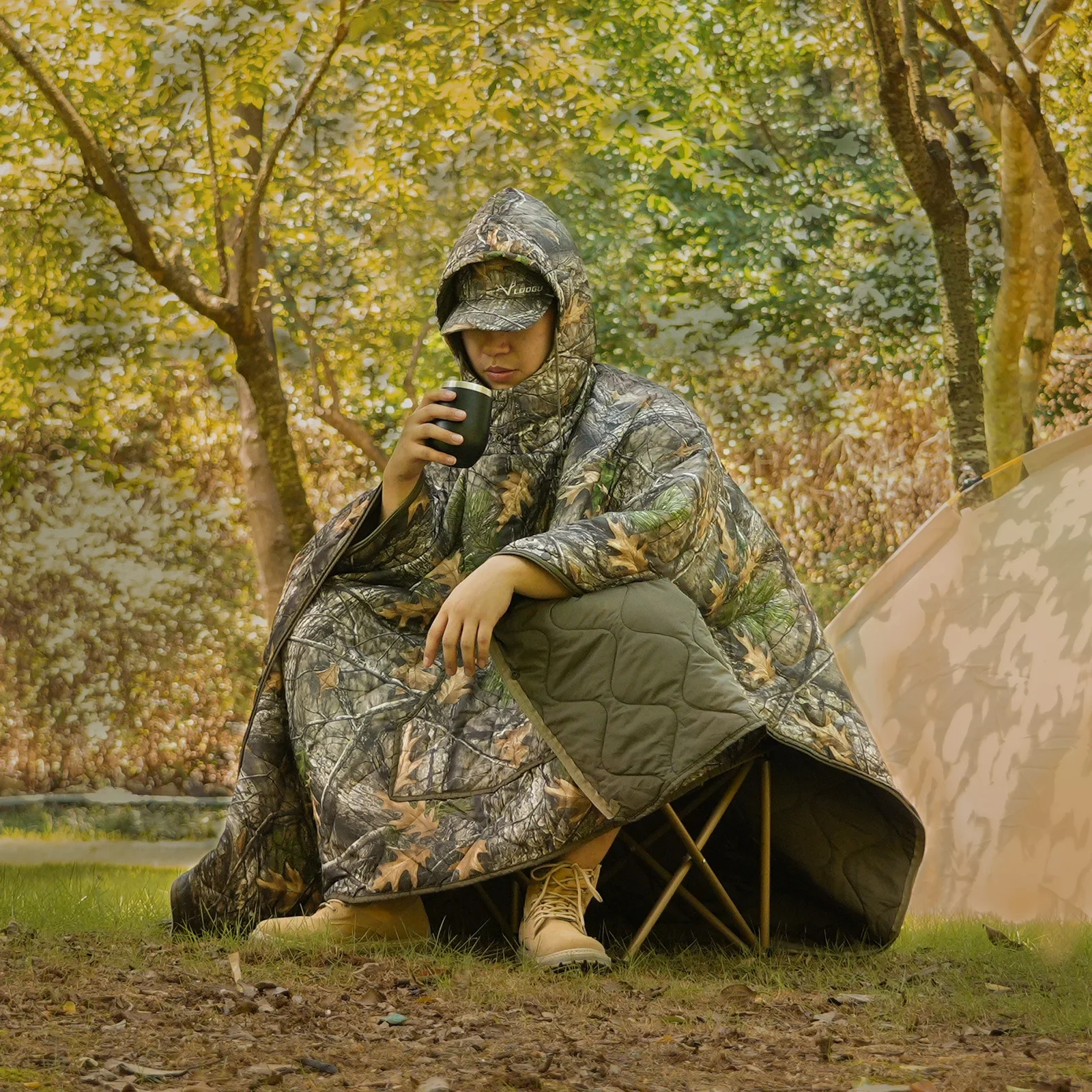 Camo Blanket Waterproof Insulation Poncho Winter Warm Liner for Outdoor Camping Hiking Hunting Survival Emergency Sleeping Bag