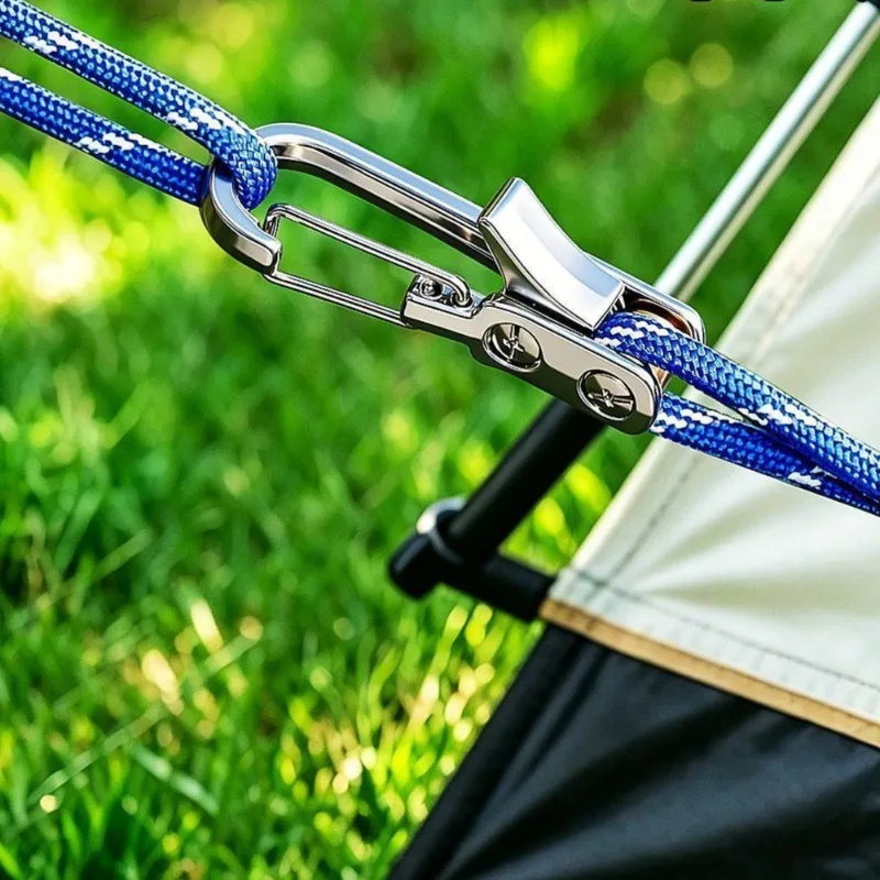Adjustable Rope Tensioner Heavy‑Duty Retractable Tie‑Down Rope Tightening Tool for Camping Tarp Hammock Outdoor Securing Gear