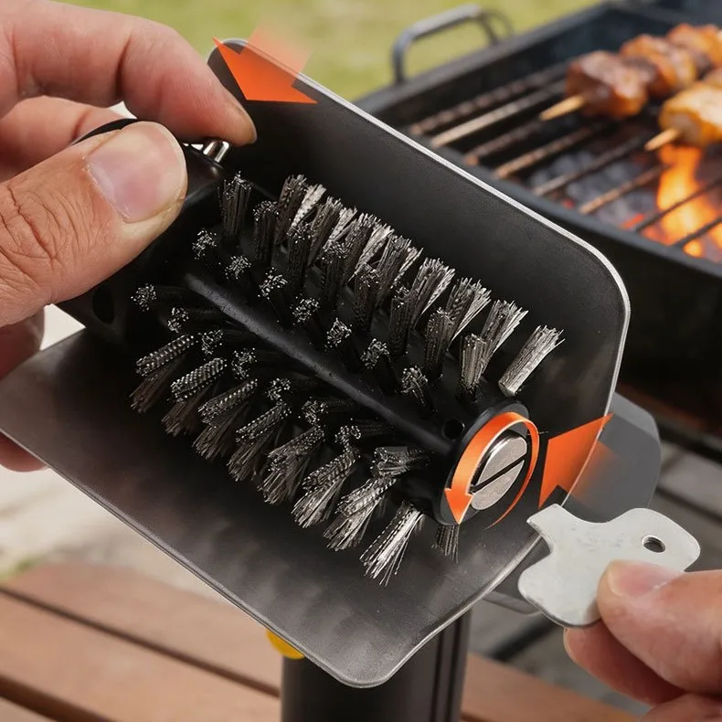 Cordless Electric BBQ Grill Brush Stainless Steel Roller Scrubber Rechargeable Handheld Cleaning Brush for Outdoor Kitchen
